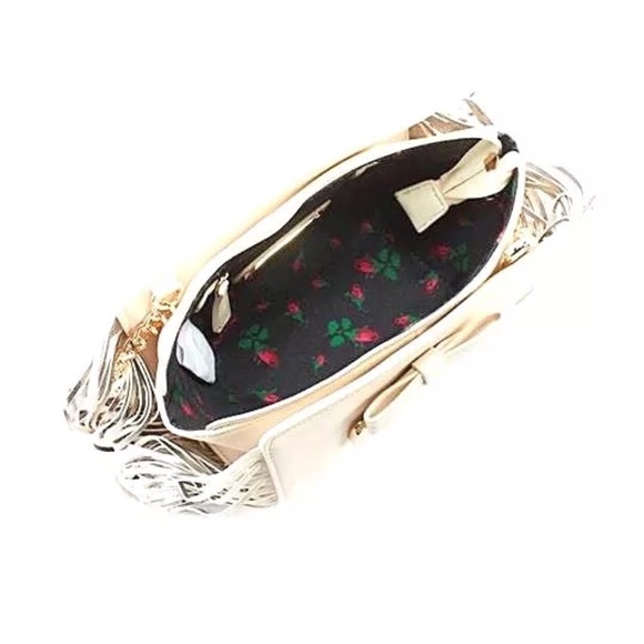 Betsey Johnson Cream White Fringe CrossBody Bag - Picture 6 of 8